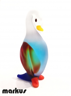 Frosted Glass Duck Blue-Red-Light Blue