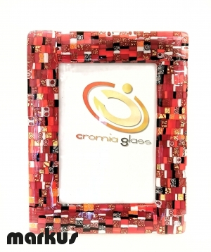 24 k Gold picture frame with red mosaic